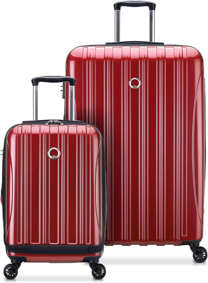 DELSEY PARIS Helium Aero Hardside Expandable Luggage with Spinner Wheels, Brick Red, Carry-On Plus 21 Inch