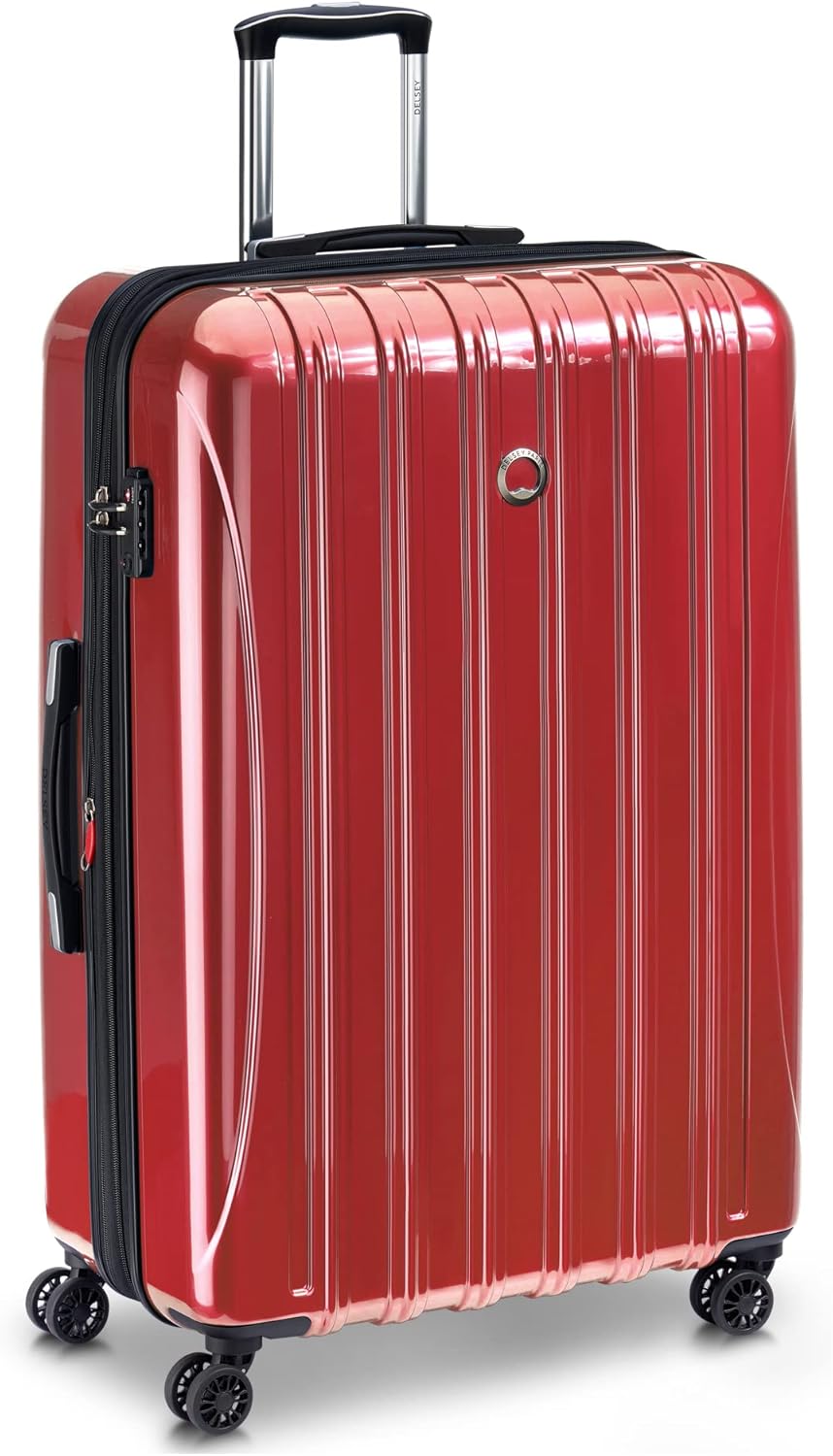 DELSEY PARIS Helium Aero Hardside Expandable Luggage with Spinner Wheels, Brick Red, Carry-On Plus 21 Inch