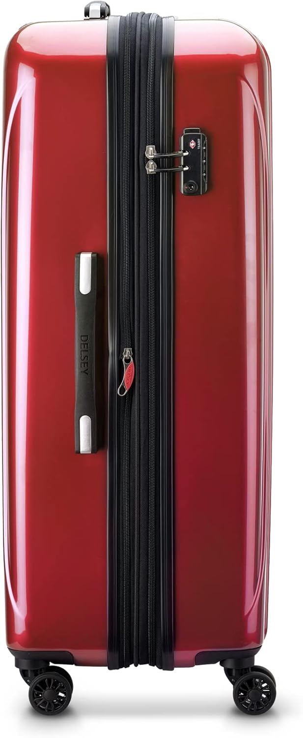 DELSEY PARIS Helium Aero Hardside Expandable Luggage with Spinner Wheels, Brick Red, Carry-On Plus 21 Inch