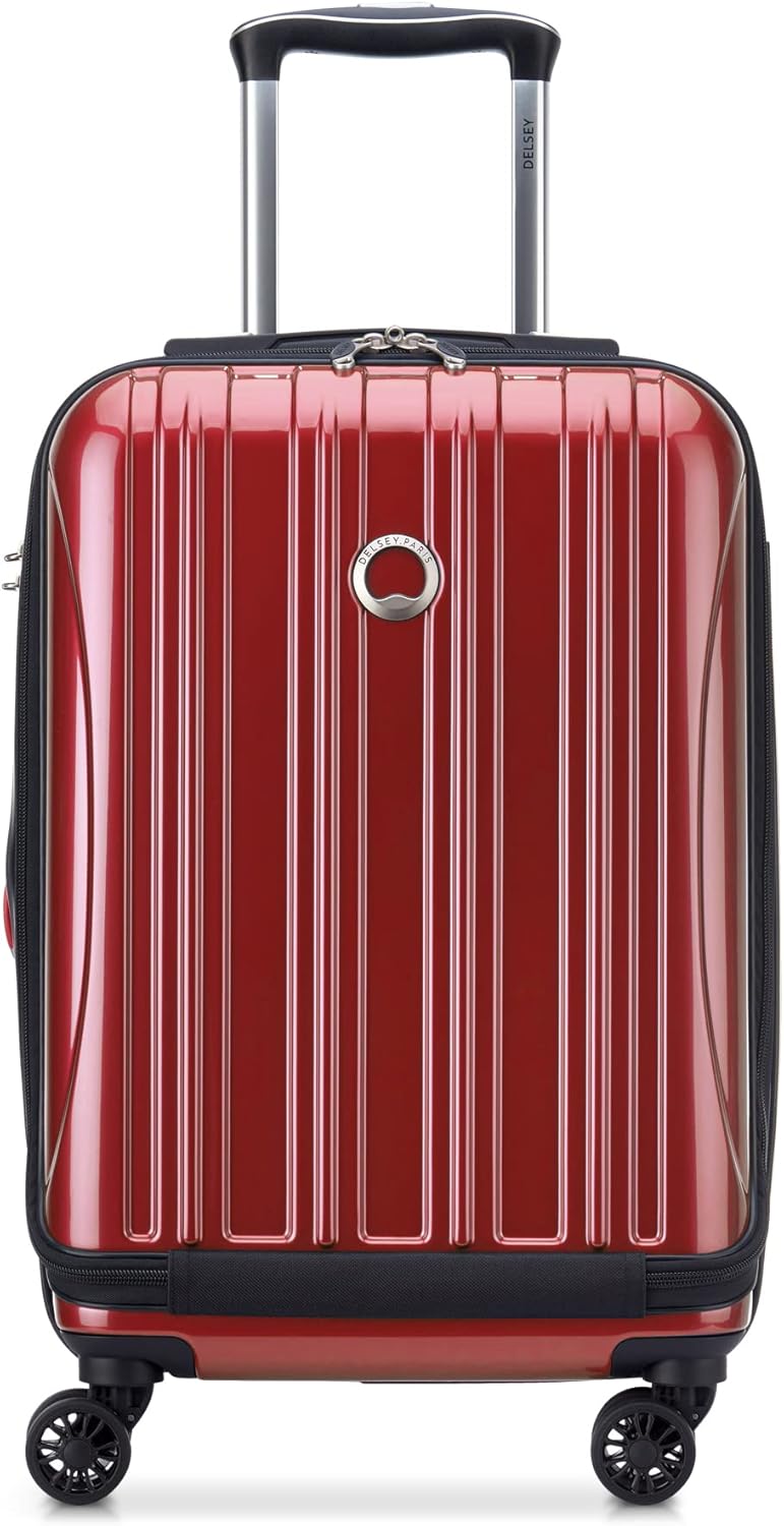 DELSEY PARIS Helium Aero Hardside Expandable Luggage with Spinner Wheels, Brick Red, Carry-On Plus 21 Inch
