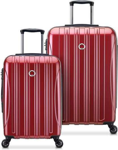 DELSEY PARIS Helium Aero Hardside Expandable Luggage with Spinner Wheels, Brick Red, Carry-On Plus 21 Inch