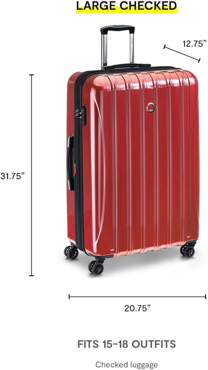 DELSEY PARIS Helium Aero Hardside Expandable Luggage with Spinner Wheels, Brick Red, Carry-On Plus 21 Inch