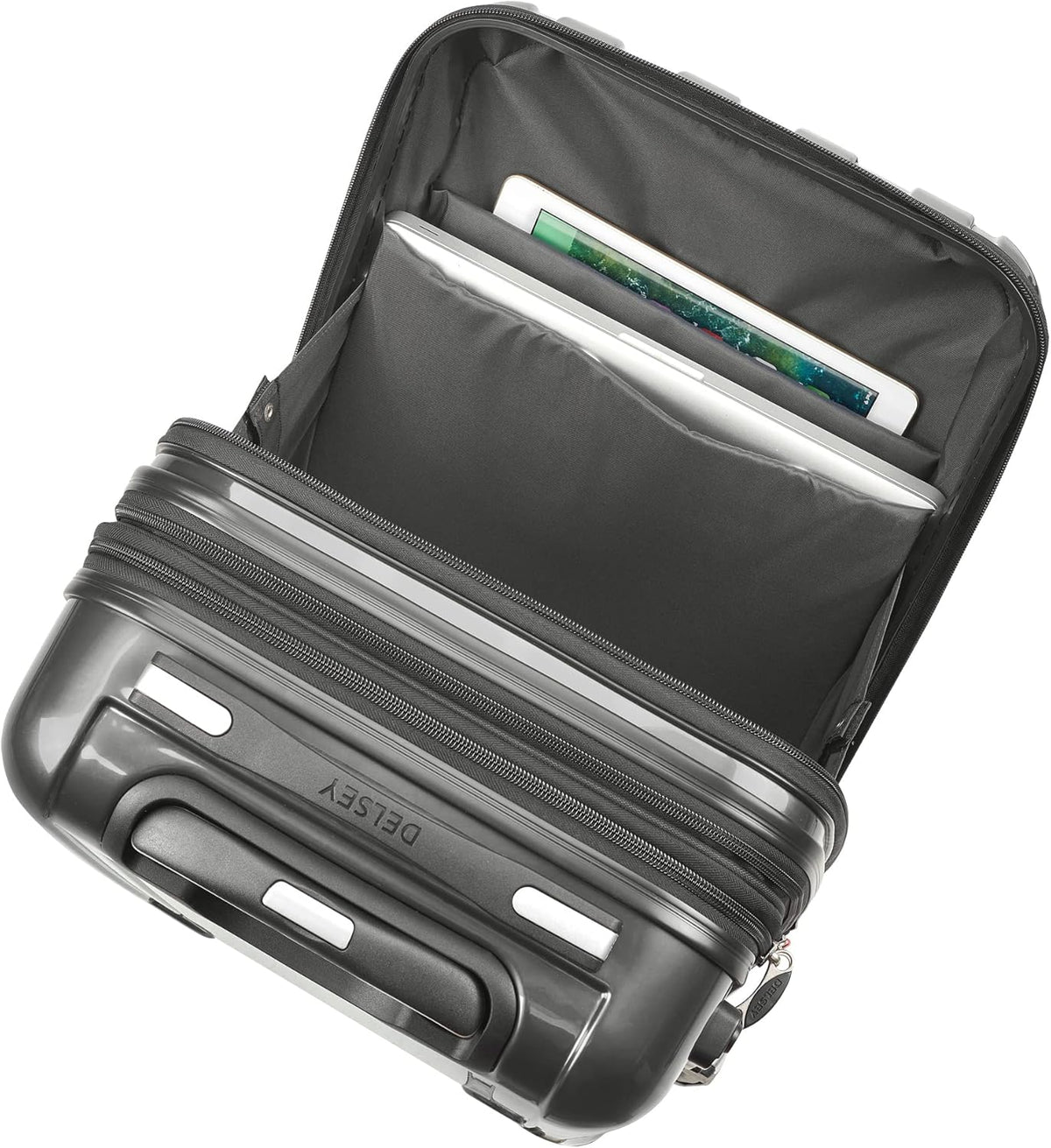 DELSEY PARIS Helium Aero Hardside Expandable Luggage with Spinner Wheels, Brick Red, Carry-On Plus 21 Inch
