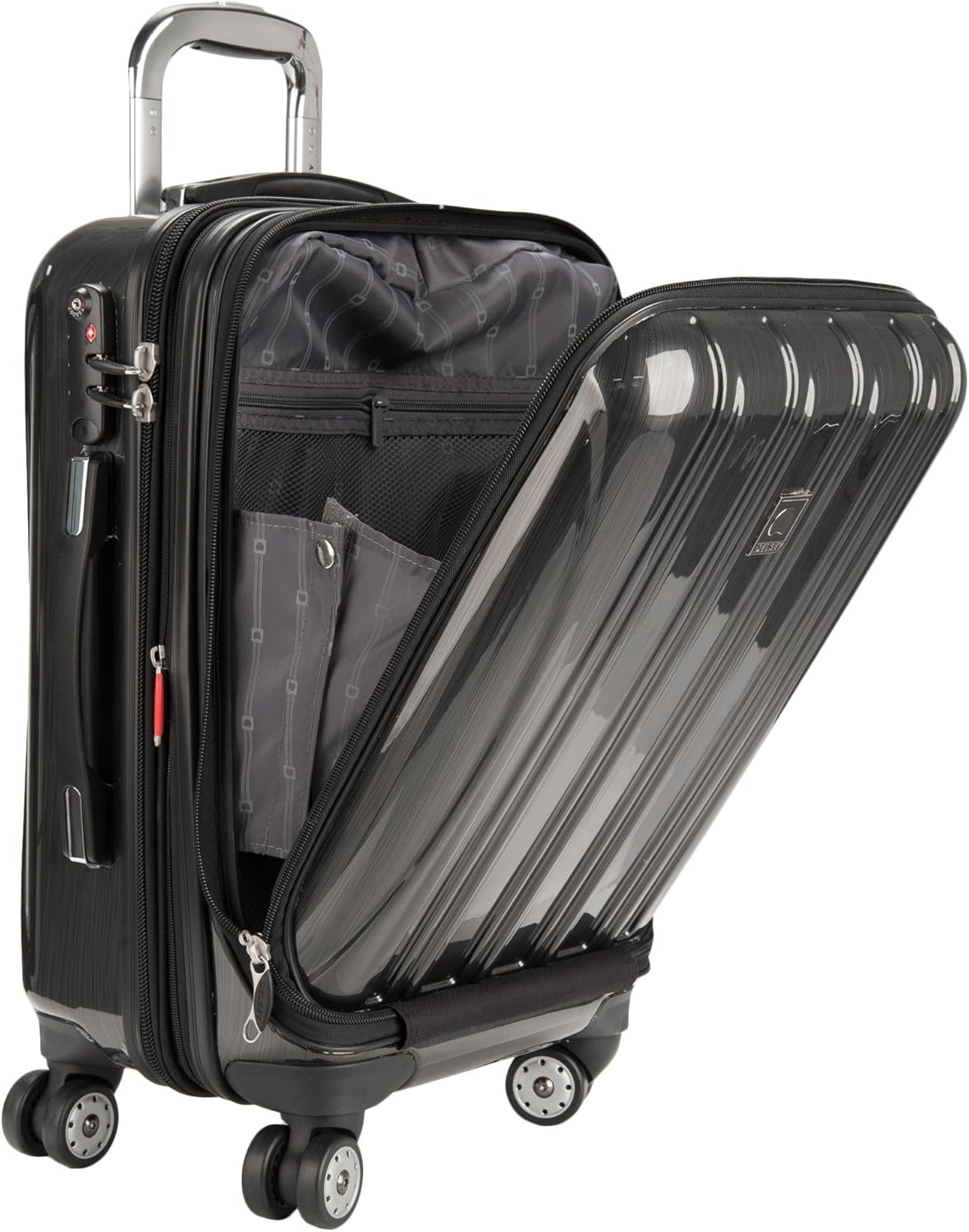DELSEY PARIS Helium Aero Hardside Expandable Luggage with Spinner Wheels, Brick Red, Carry-On Plus 21 Inch
