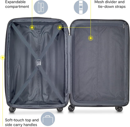 DELSEY PARIS Helium Aero Hardside Expandable Luggage with Spinner Wheels, Brick Red, Carry-On Plus 21 Inch