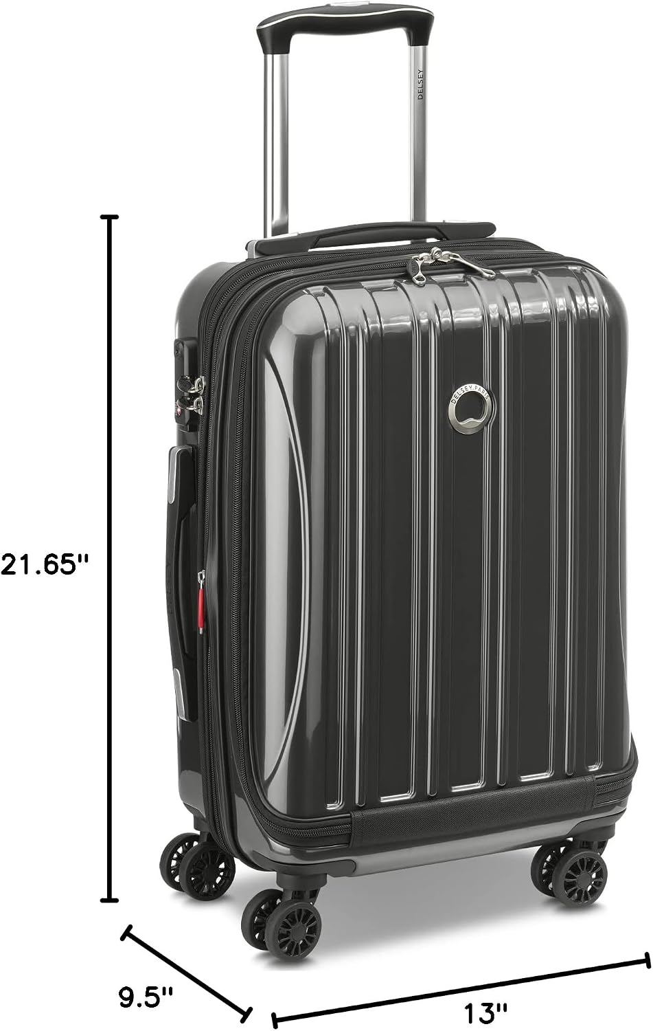 DELSEY PARIS Helium Aero Hardside Expandable Luggage with Spinner Wheels, Brick Red, Carry-On Plus 21 Inch