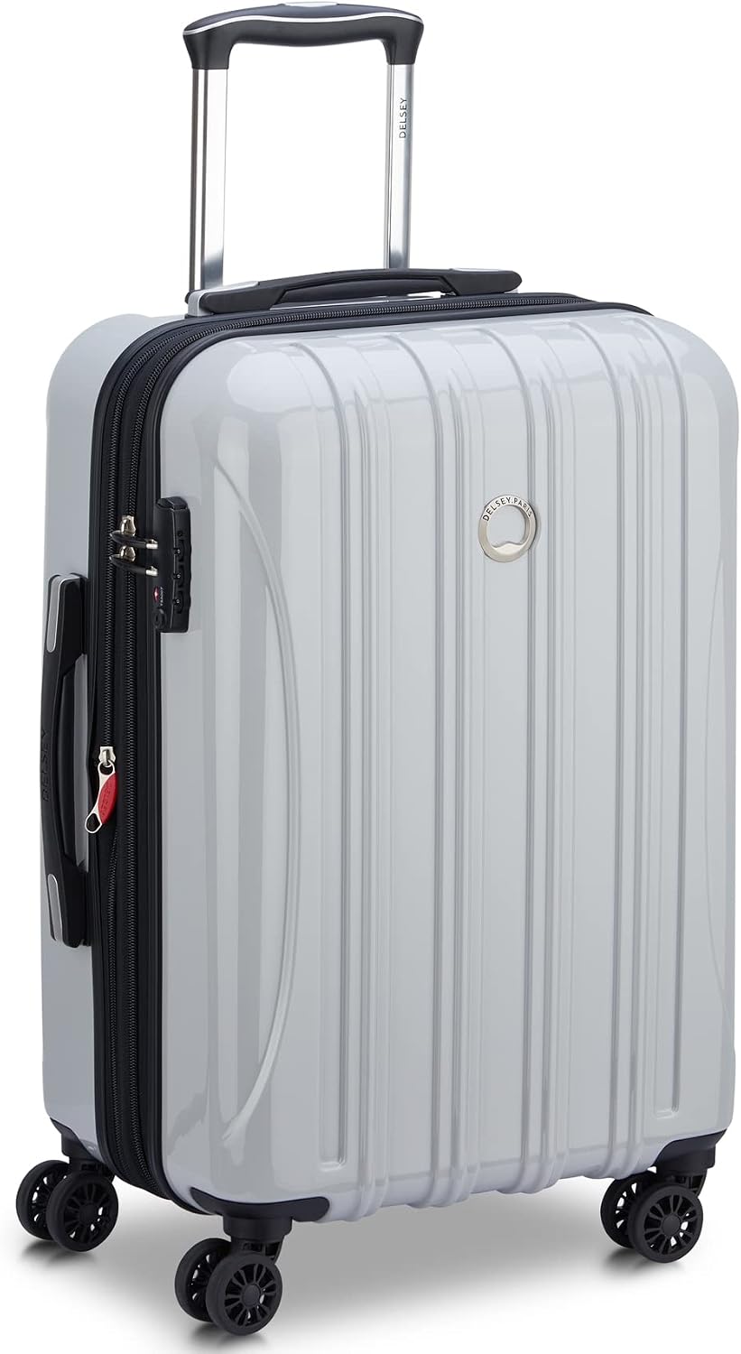 DELSEY PARIS Helium Aero Hardside Expandable Luggage with Spinner Wheels, Brick Red, Carry-On Plus 21 Inch