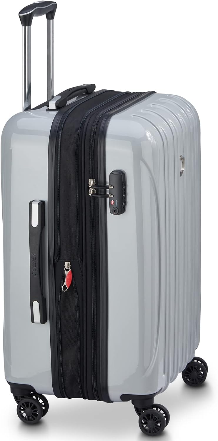 DELSEY PARIS Helium Aero Hardside Expandable Luggage with Spinner Wheels, Brick Red, Carry-On Plus 21 Inch