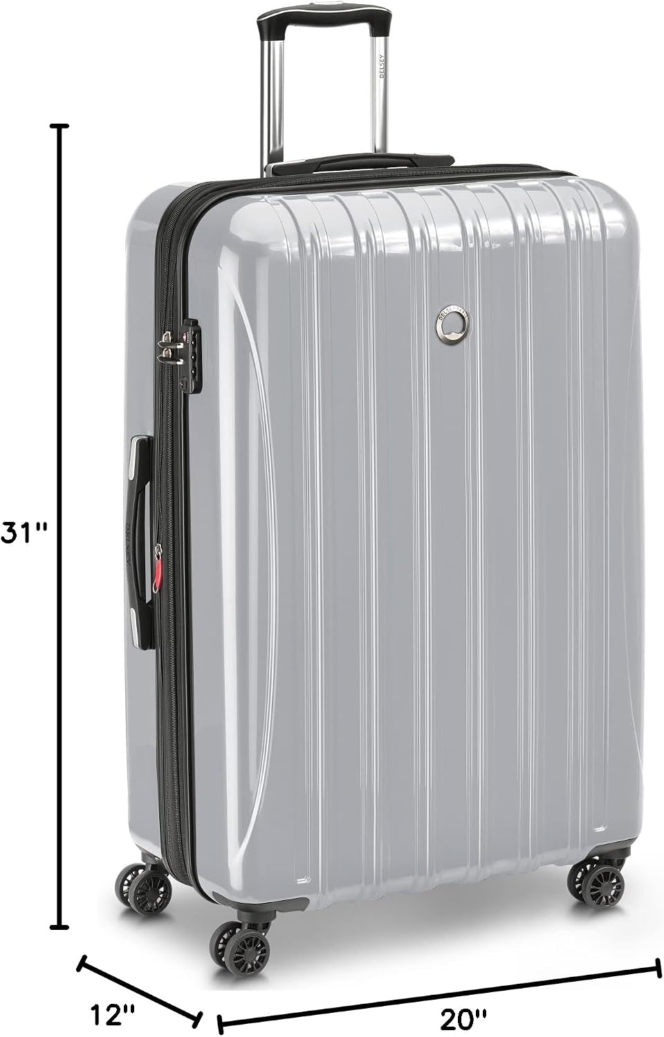 DELSEY PARIS Helium Aero Hardside Expandable Luggage with Spinner Wheels, Brick Red, Carry-On Plus 21 Inch
