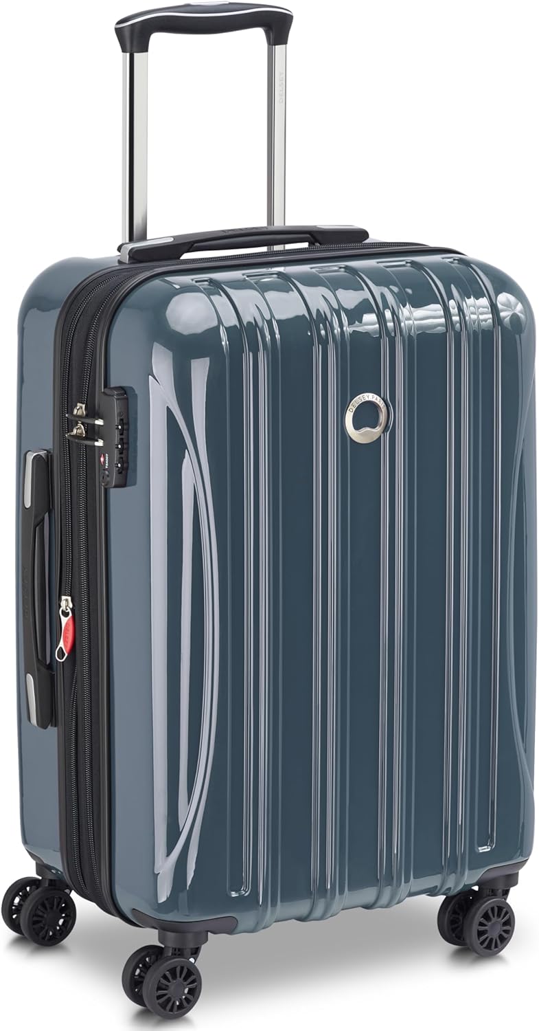 DELSEY PARIS Helium Aero Hardside Expandable Luggage with Spinner Wheels, Brick Red, Carry-On Plus 21 Inch