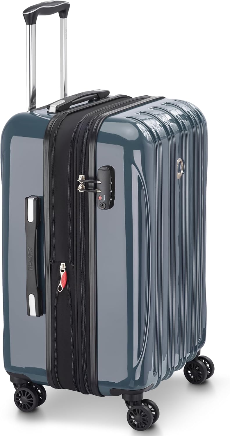 DELSEY PARIS Helium Aero Hardside Expandable Luggage with Spinner Wheels, Brick Red, Carry-On Plus 21 Inch