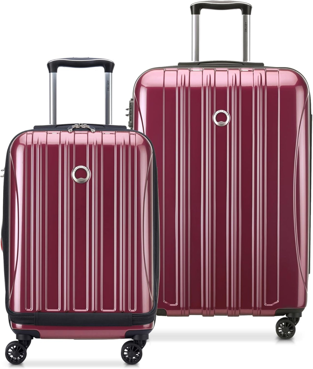 DELSEY PARIS Helium Aero Hardside Expandable Luggage with Spinner Wheels, Brick Red, Carry-On Plus 21 Inch