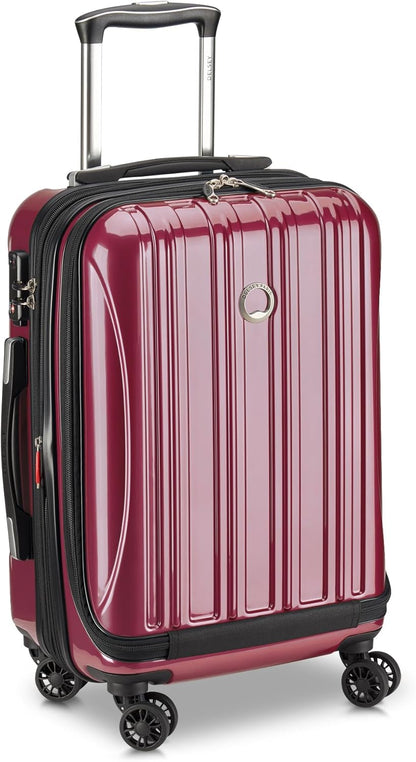 DELSEY PARIS Helium Aero Hardside Expandable Luggage with Spinner Wheels, Brick Red, Carry-On Plus 21 Inch