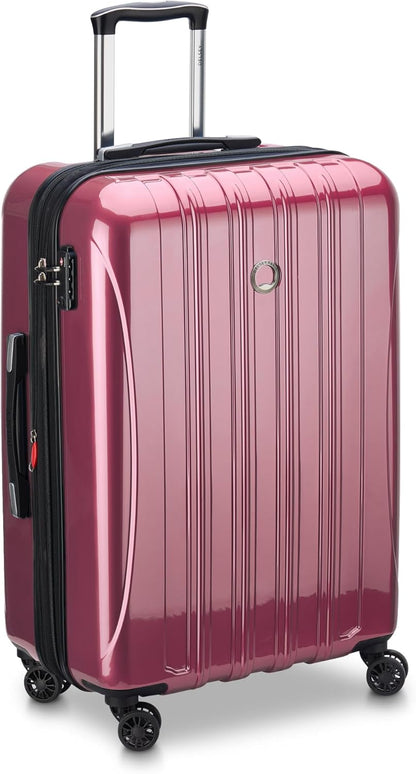 DELSEY PARIS Helium Aero Hardside Expandable Luggage with Spinner Wheels, Brick Red, Carry-On Plus 21 Inch