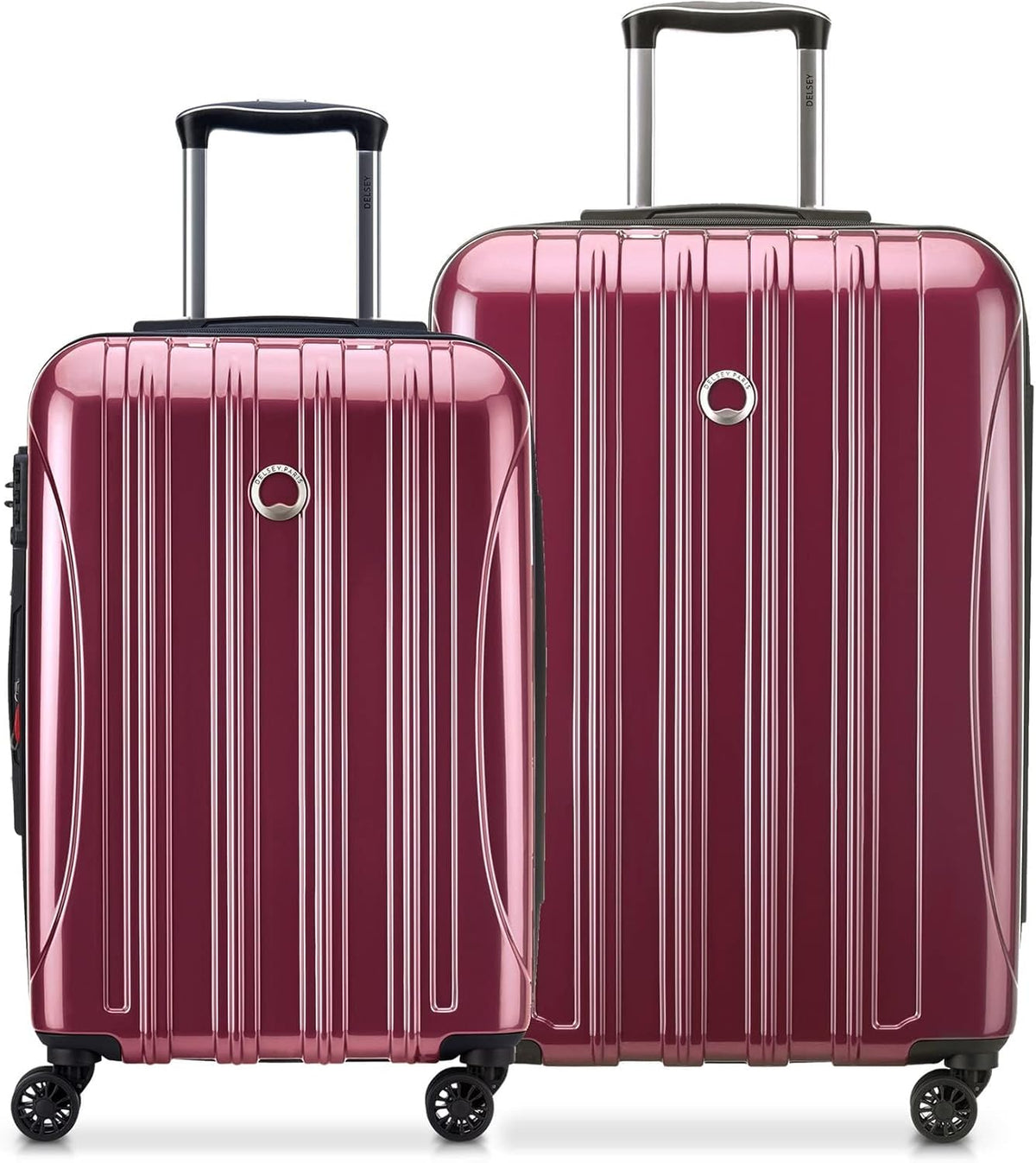 DELSEY PARIS Helium Aero Hardside Expandable Luggage with Spinner Wheels, Brick Red, Carry-On Plus 21 Inch