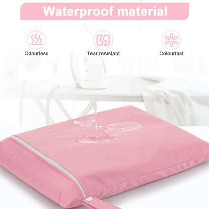 2PCS Wet Bags, Waterproof Travel Laundry Bag, Reusable Cloth Diaper Bags with Handle & Zipper, Washable Travel Tote Organizer Yoga Bag for Baby Items, Wet Swimsuits, Beach, Gym, Camping (Black)