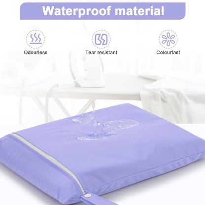 2PCS Wet Bags, Waterproof Travel Laundry Bag, Reusable Cloth Diaper Bags with Handle & Zipper, Washable Travel Tote Organizer Yoga Bag for Baby Items, Wet Swimsuits, Beach, Gym, Camping (Black)