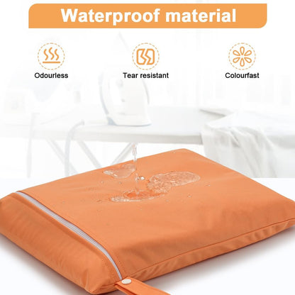 2PCS Wet Bags, Waterproof Travel Laundry Bag, Reusable Cloth Diaper Bags with Handle & Zipper, Washable Travel Tote Organizer Yoga Bag for Baby Items, Wet Swimsuits, Beach, Gym, Camping (Black)