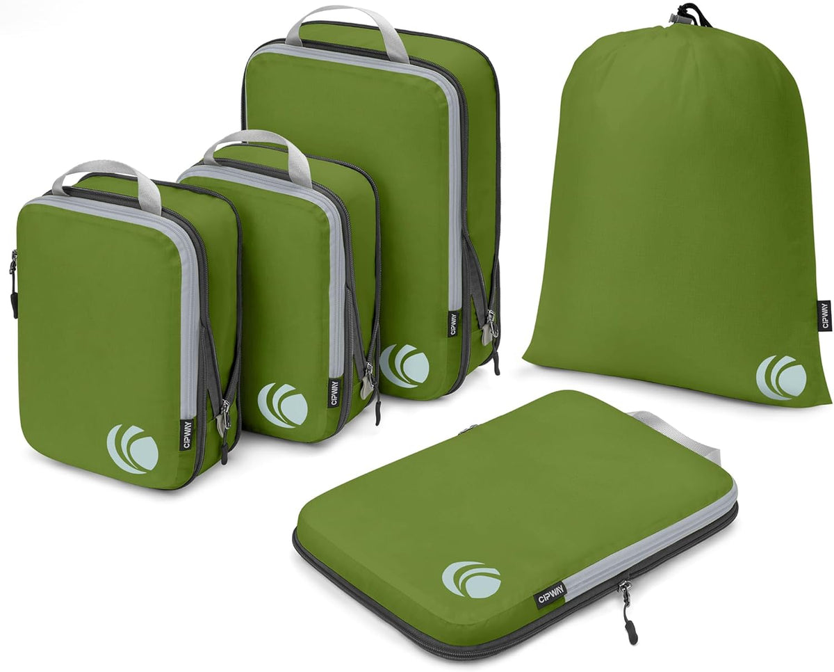 Compression Packing Cubes Set, Ultralight Expandable Travel Packing Organizers for Carry on Luggage (Grey)