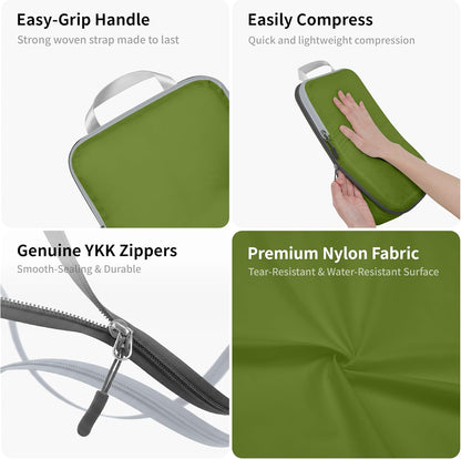 Compression Packing Cubes Set, Ultralight Expandable Travel Packing Organizers for Carry on Luggage (Grey)
