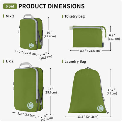 Compression Packing Cubes Set, Ultralight Expandable Travel Packing Organizers for Carry on Luggage (Grey)