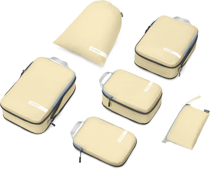 Compression Packing Cubes Set, Ultralight Expandable Travel Packing Organizers for Carry on Luggage (Grey)