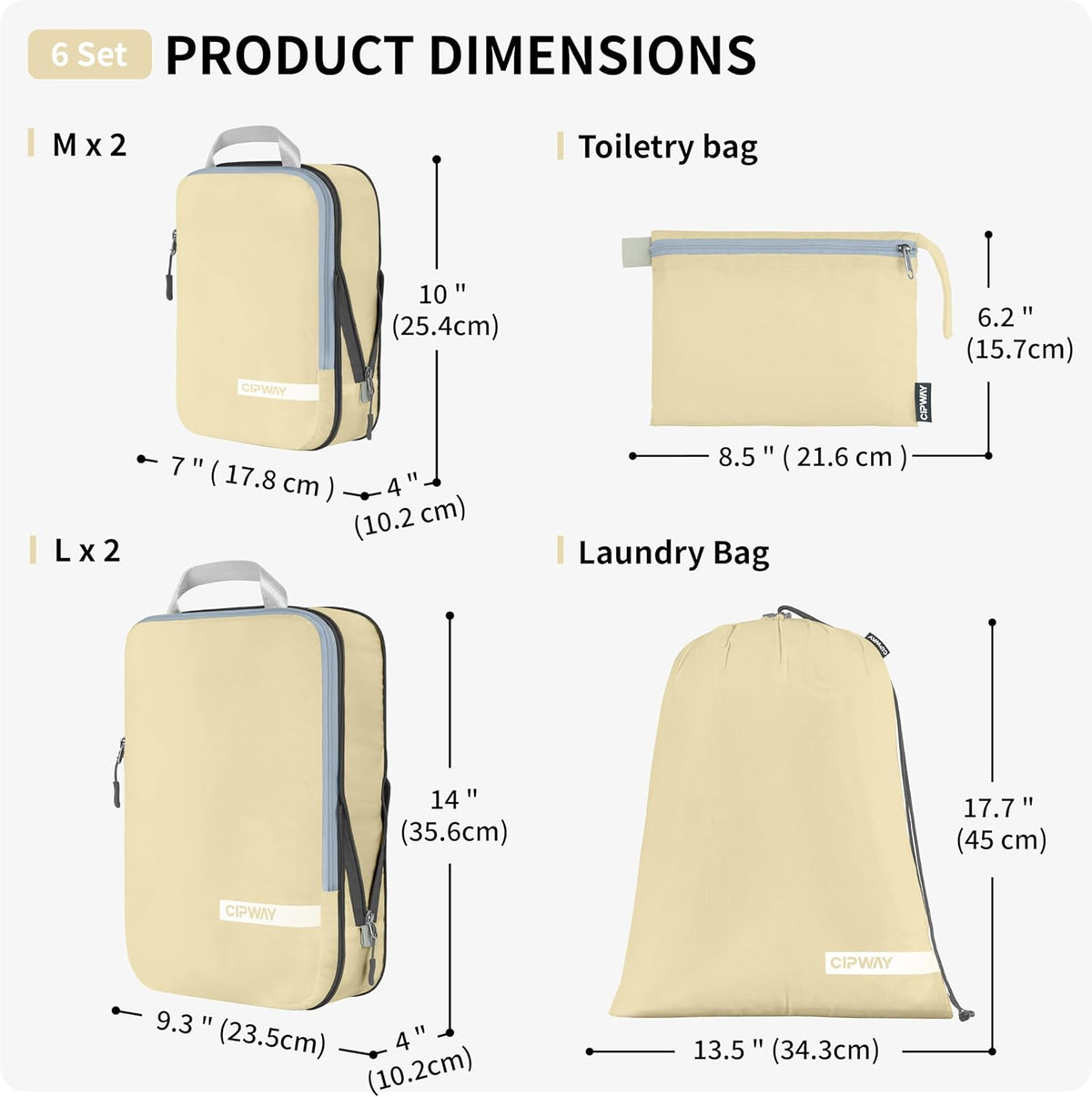 Compression Packing Cubes Set, Ultralight Expandable Travel Packing Organizers for Carry on Luggage (Grey)