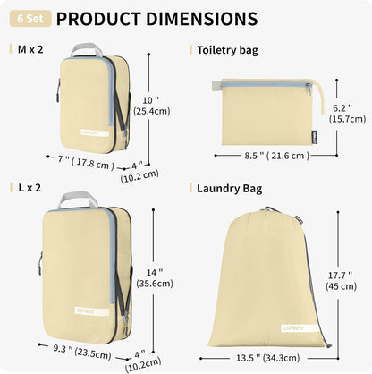 Compression Packing Cubes Set, Ultralight Expandable Travel Packing Organizers for Carry on Luggage (Grey)