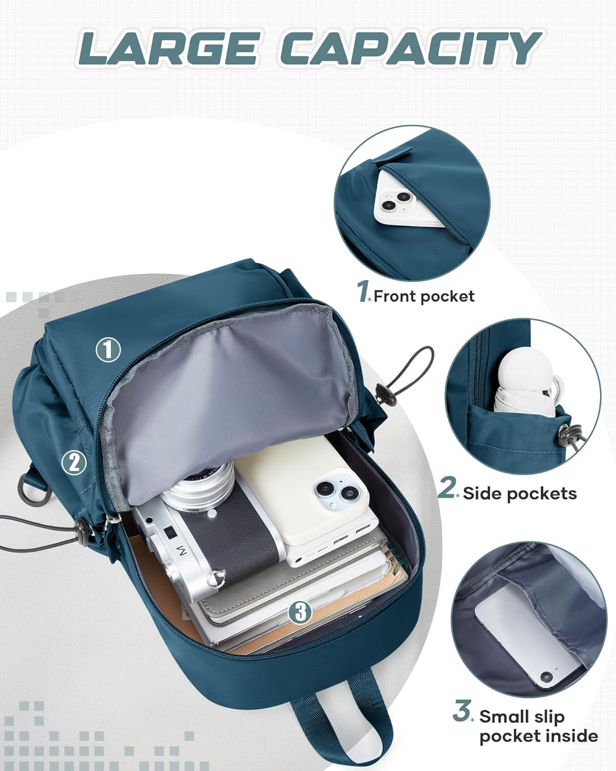Small Black Sling Crossbody Backpack Shoulder Bag for Men Women, Lightweight One Strap Back Pack Sling Bag Backpack for Hiking Walking Biking Travel Cycling USB Charger Port-Nylon