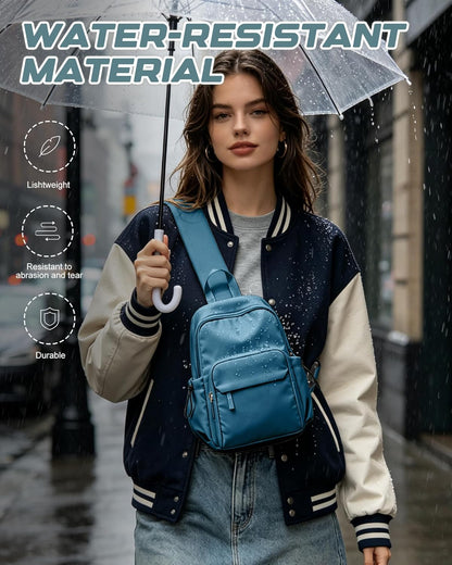 Small Black Sling Crossbody Backpack Shoulder Bag for Men Women, Lightweight One Strap Back Pack Sling Bag Backpack for Hiking Walking Biking Travel Cycling USB Charger Port-Nylon