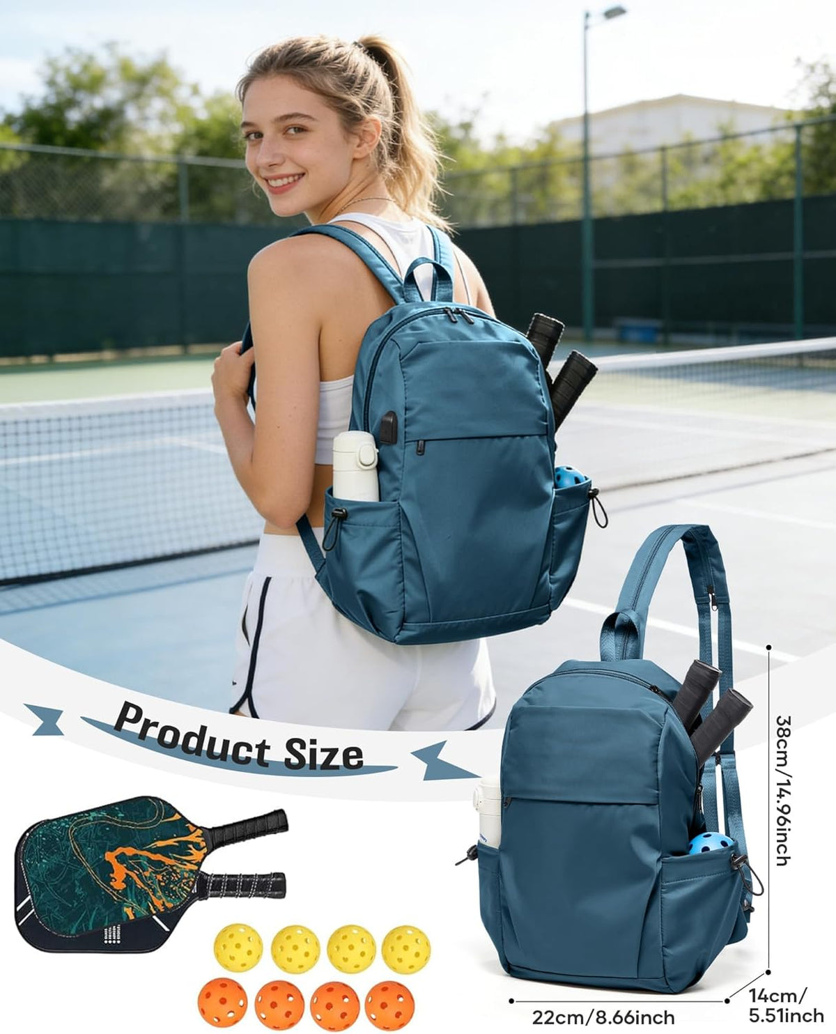 Small Black Sling Crossbody Backpack Shoulder Bag for Men Women, Lightweight One Strap Back Pack Sling Bag Backpack for Hiking Walking Biking Travel Cycling USB Charger Port-Nylon