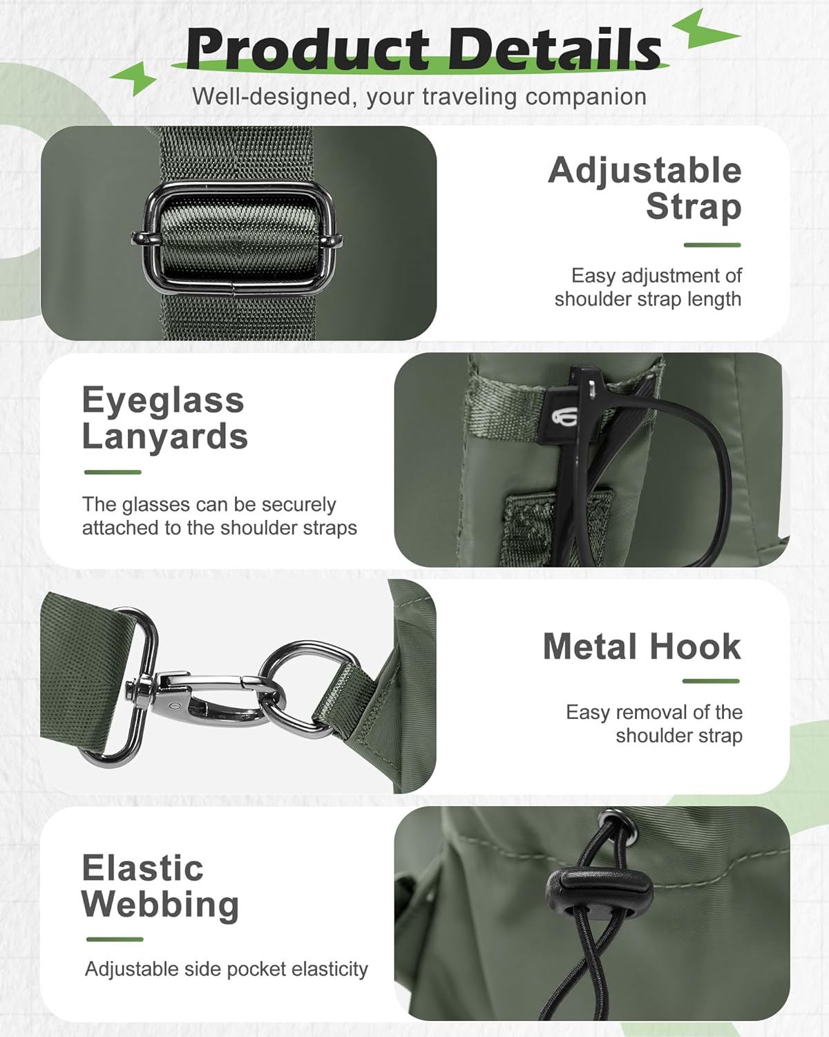 Small Black Sling Crossbody Backpack Shoulder Bag for Men Women, Lightweight One Strap Back Pack Sling Bag Backpack for Hiking Walking Biking Travel Cycling USB Charger Port-Nylon