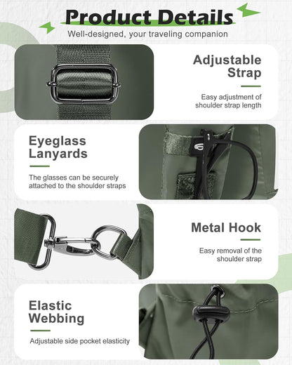 Small Black Sling Crossbody Backpack Shoulder Bag for Men Women, Lightweight One Strap Back Pack Sling Bag Backpack for Hiking Walking Biking Travel Cycling USB Charger Port-Nylon