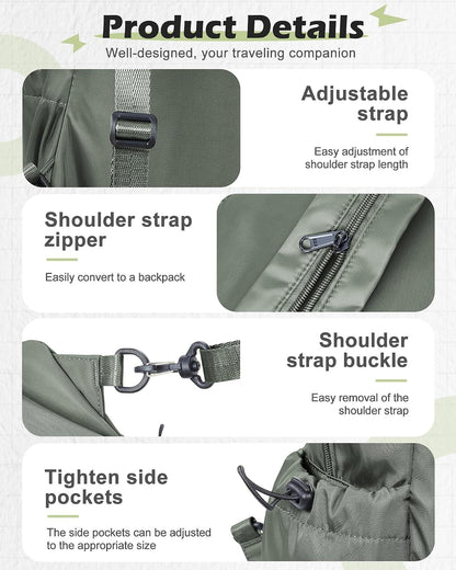 Small Black Sling Crossbody Backpack Shoulder Bag for Men Women, Lightweight One Strap Back Pack Sling Bag Backpack for Hiking Walking Biking Travel Cycling USB Charger Port-Nylon
