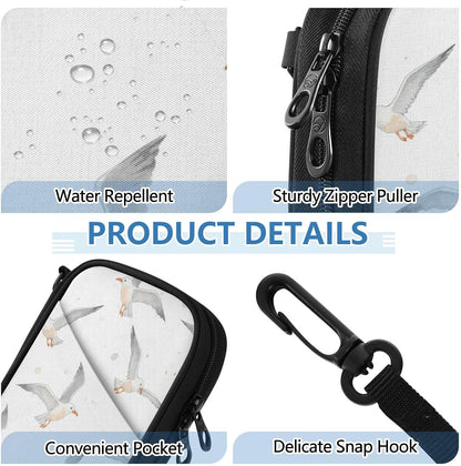 Seagulls Dots White Passport Holder for Travel Wallet | Water Resistant Family Travel Document Pouch Credit Cards Case for Women Men