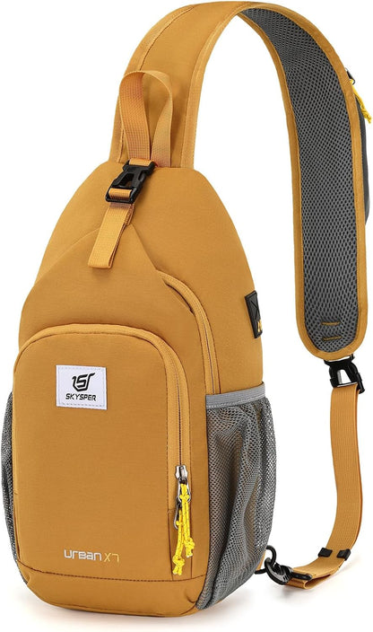 Sling Bag RFID Crossbody Sling Backpack Cross Body Shoulder Bag Travel Hiking Daypack for Women Men(Beige)