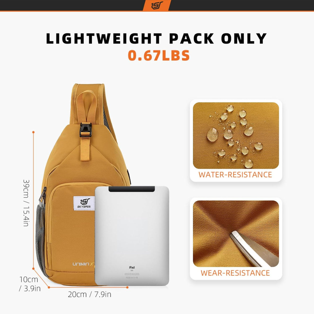 Sling Bag RFID Crossbody Sling Backpack Cross Body Shoulder Bag Travel Hiking Daypack for Women Men(Beige)