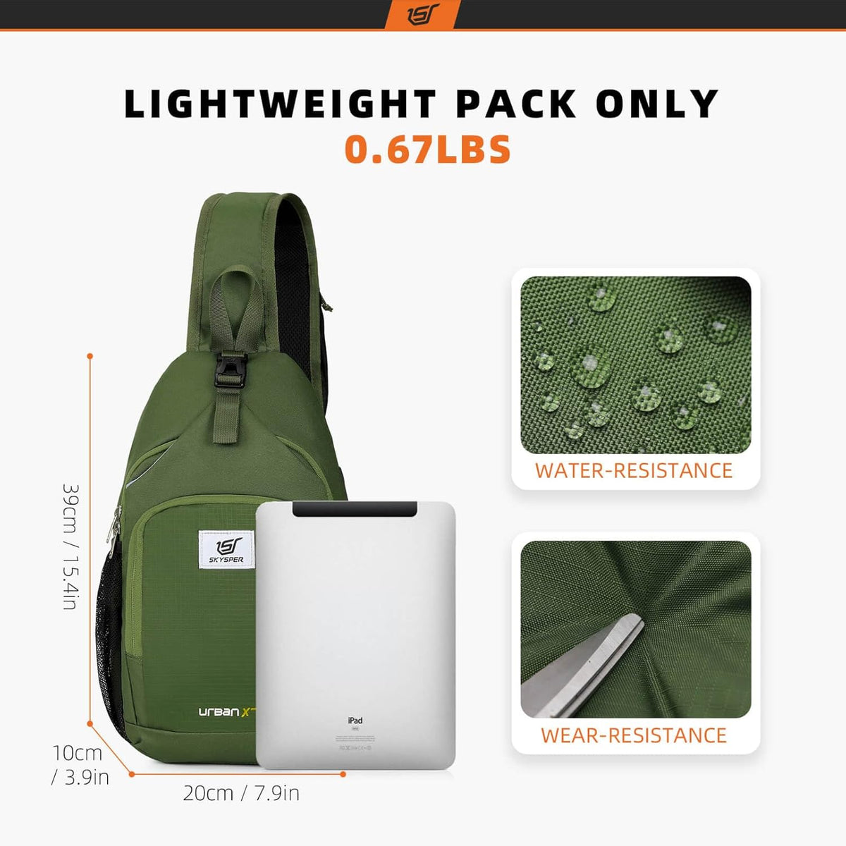 Sling Bag RFID Crossbody Sling Backpack Cross Body Shoulder Bag Travel Hiking Daypack for Women Men(Beige)