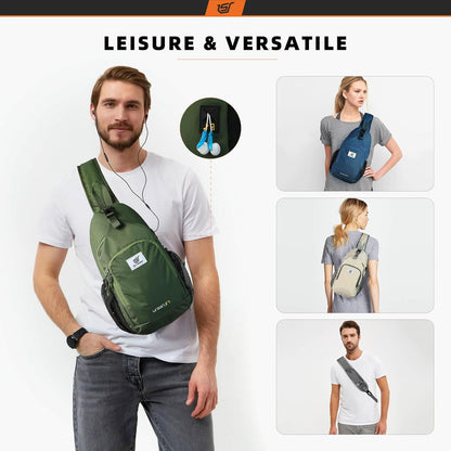 Sling Bag RFID Crossbody Sling Backpack Cross Body Shoulder Bag Travel Hiking Daypack for Women Men(Beige)