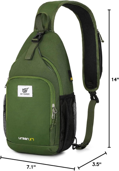 Sling Bag RFID Crossbody Sling Backpack Cross Body Shoulder Bag Travel Hiking Daypack for Women Men(Beige)