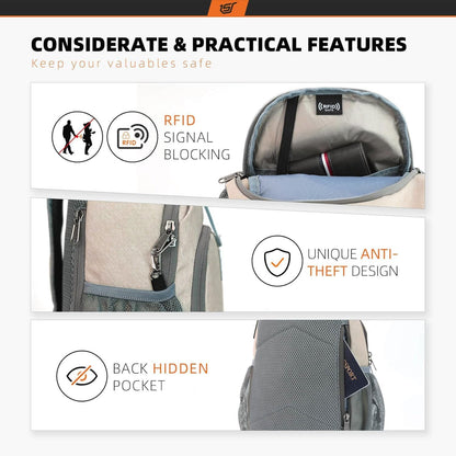 Sling Bag RFID Crossbody Sling Backpack Cross Body Shoulder Bag Travel Hiking Daypack for Women Men(Beige)