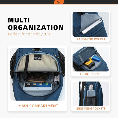 Sling Bag RFID Crossbody Sling Backpack Cross Body Shoulder Bag Travel Hiking Daypack for Women Men(Beige)