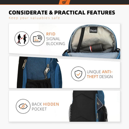 Sling Bag RFID Crossbody Sling Backpack Cross Body Shoulder Bag Travel Hiking Daypack for Women Men(Beige)