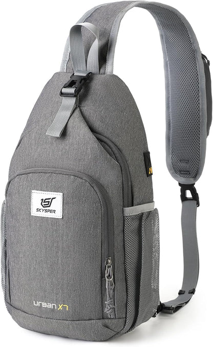 Sling Bag RFID Crossbody Sling Backpack Cross Body Shoulder Bag Travel Hiking Daypack for Women Men(Beige)