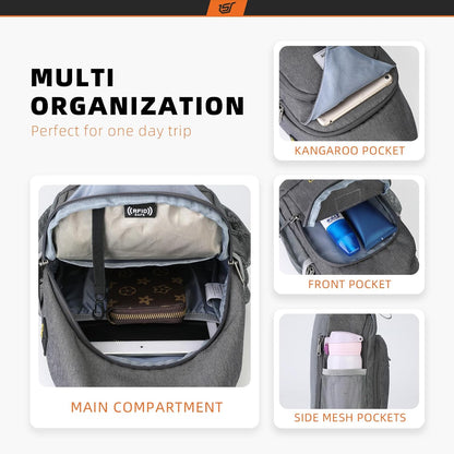 Sling Bag RFID Crossbody Sling Backpack Cross Body Shoulder Bag Travel Hiking Daypack for Women Men(Beige)