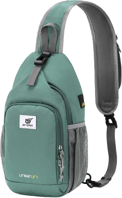 Sling Bag RFID Crossbody Sling Backpack Cross Body Shoulder Bag Travel Hiking Daypack for Women Men(Beige)