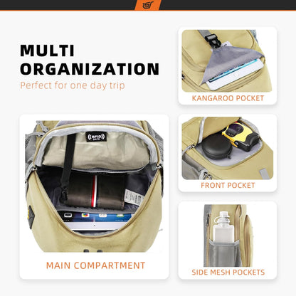 Sling Bag RFID Crossbody Sling Backpack Cross Body Shoulder Bag Travel Hiking Daypack for Women Men(Beige)