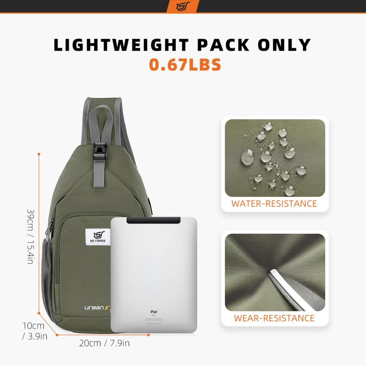 Sling Bag RFID Crossbody Sling Backpack Cross Body Shoulder Bag Travel Hiking Daypack for Women Men(Beige)