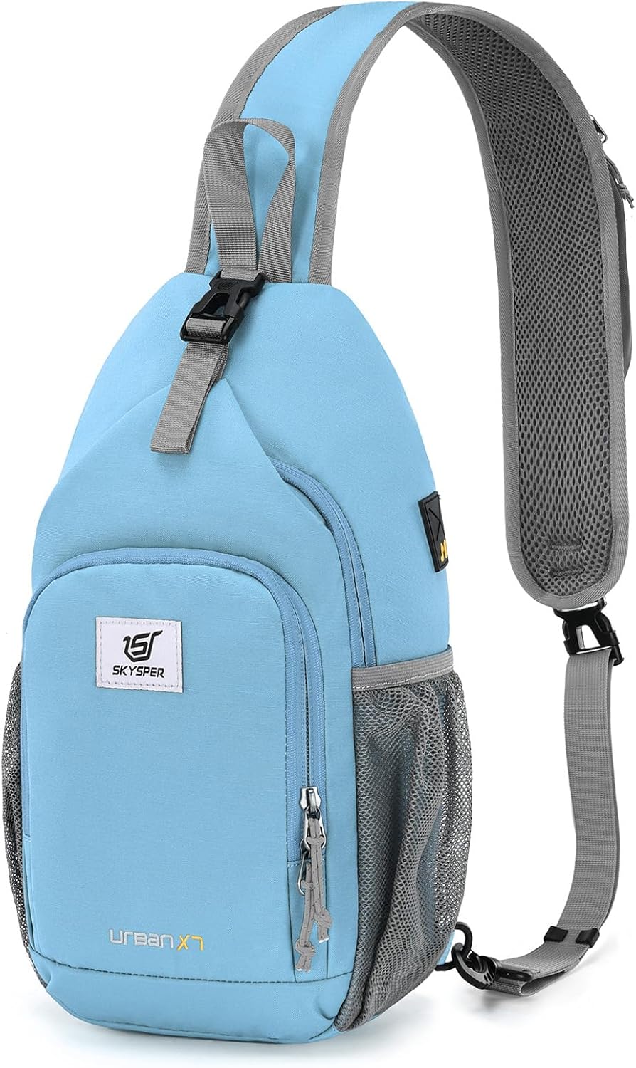 Sling Bag RFID Crossbody Sling Backpack Cross Body Shoulder Bag Travel Hiking Daypack for Women Men(Beige)
