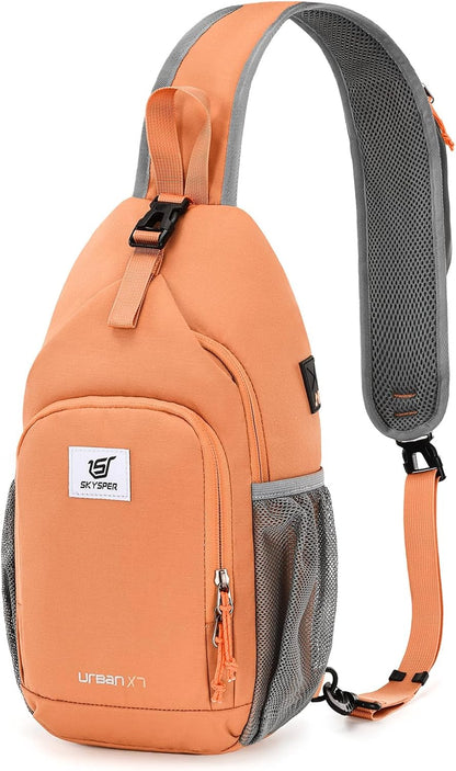 Sling Bag RFID Crossbody Sling Backpack Cross Body Shoulder Bag Travel Hiking Daypack for Women Men(Beige)